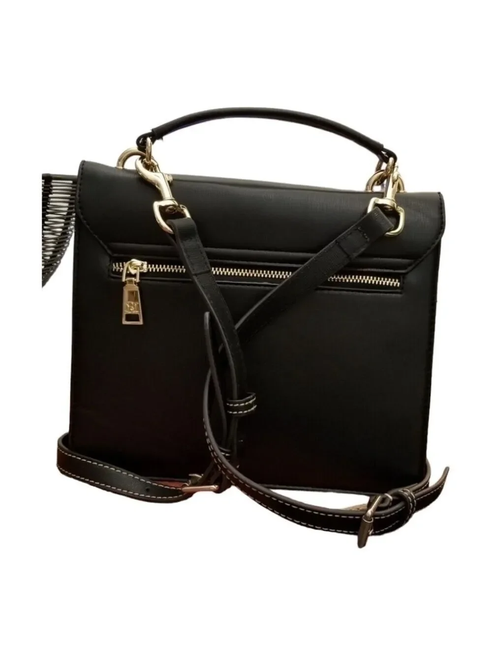 Badgley Mischka Black Leather Bag Sz Medium NWOT